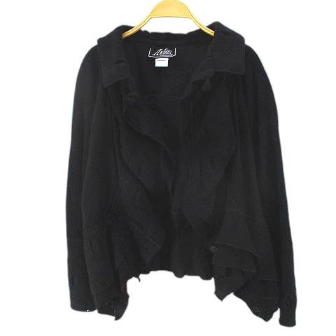 エイココンドウ EIKO KONDO ニット ジャケット 42 黒系 ブラック