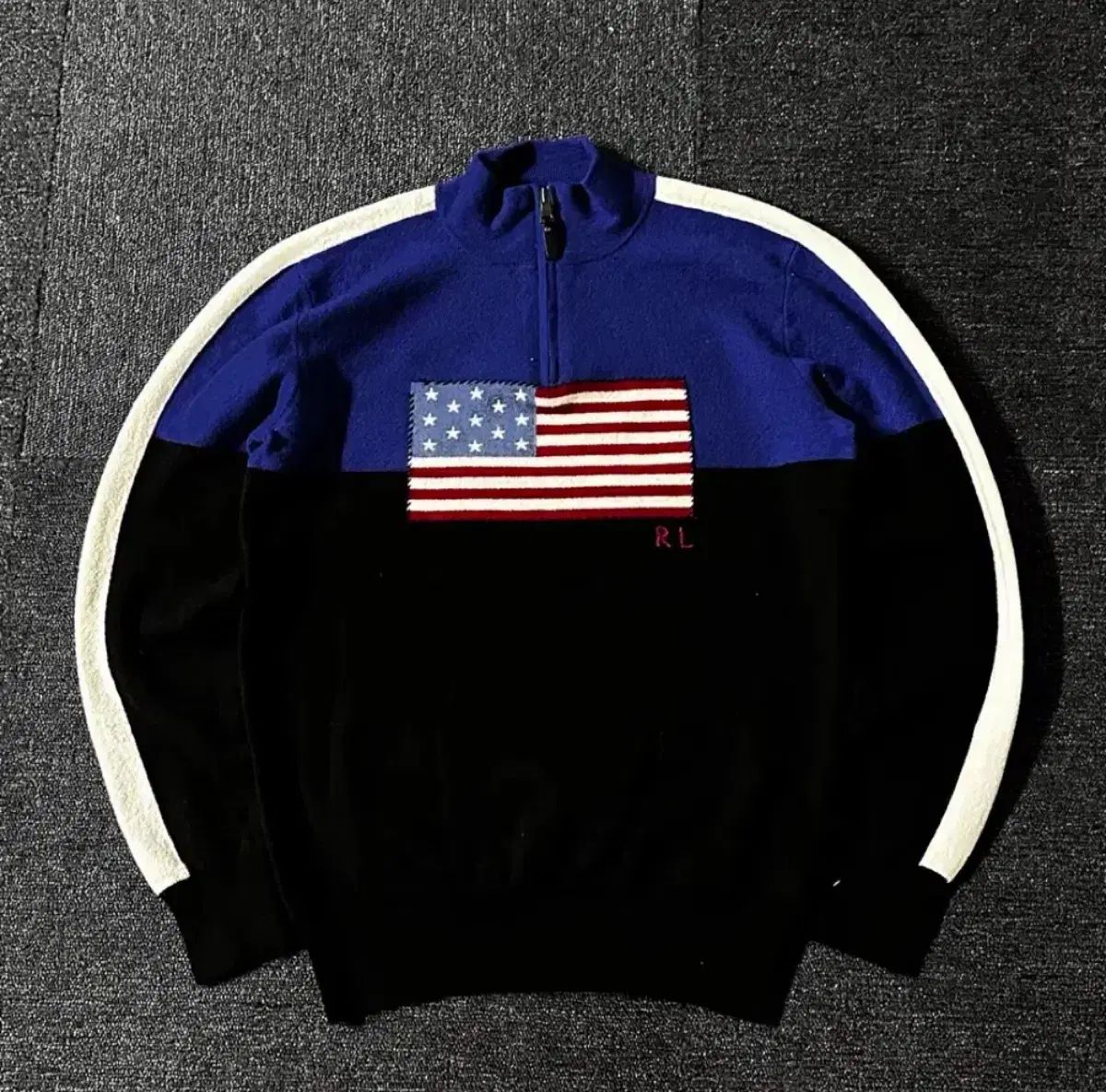 Poloラルフローレン 星条旗 USA Flag Wool ハーフジップアップ - メルカリ