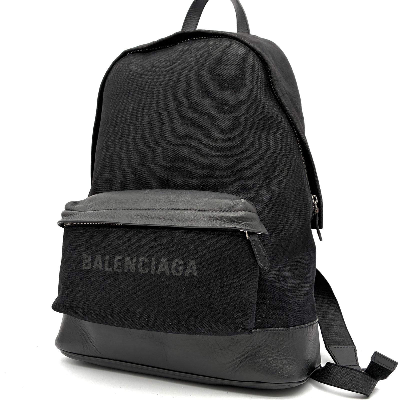 BALENCIAGA 黒 バックパック ロゴ入り BALENCIAGA バレンシアガ リュック エブリデイ バッグパック ロゴ
