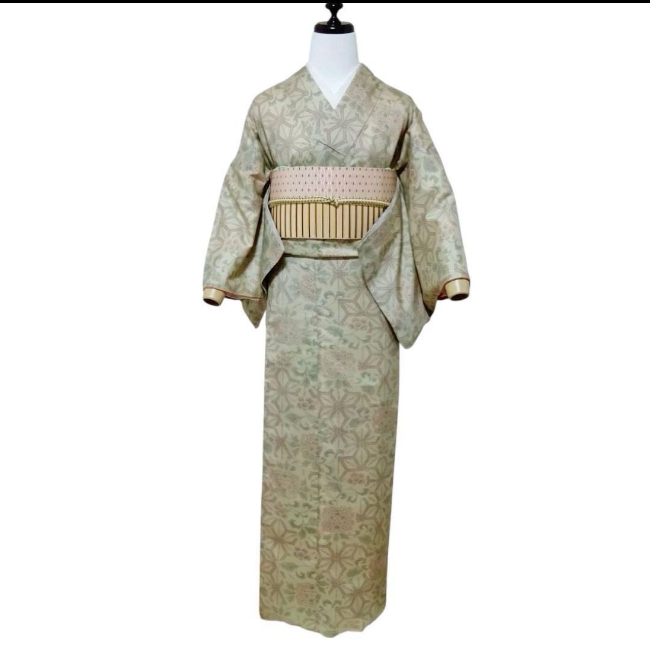 未使用近い 美品 袷 正絹 大島紬系 紬 白紬 小紋 フルセット - メルカリ