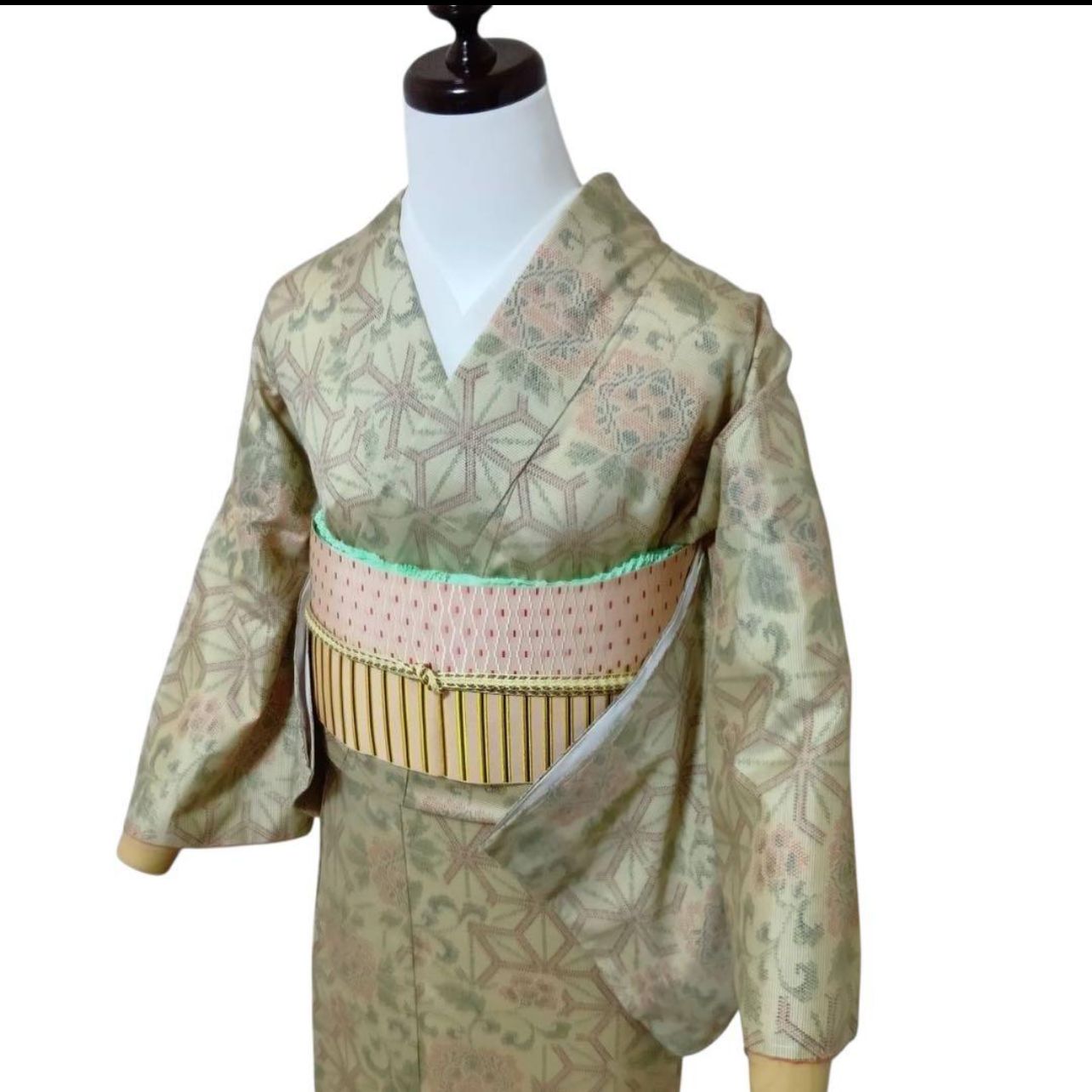 未使用近い 美品 袷 正絹 大島紬系 紬 白紬 小紋 フルセット - メルカリ