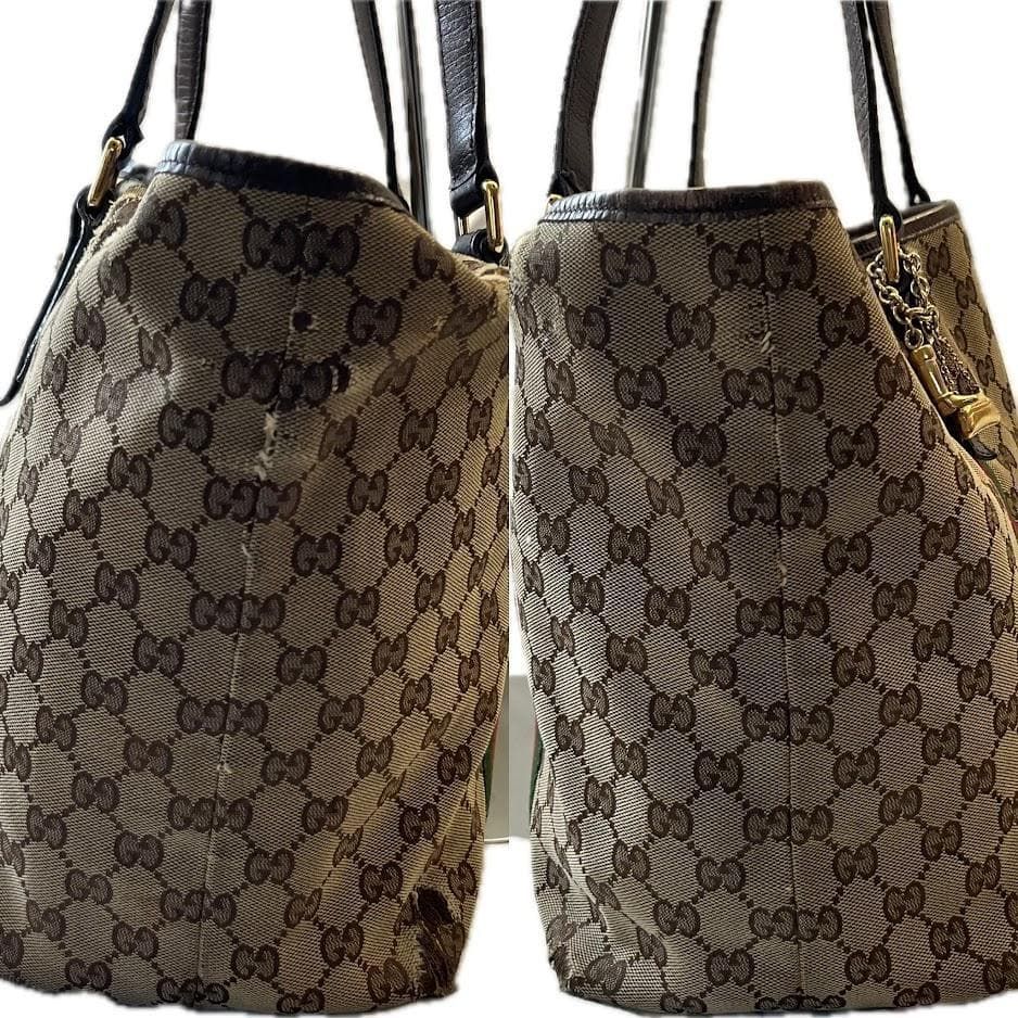 OLD GUCCI グッチ GGキャンバス×レザー ワンショルダーバッグ トート