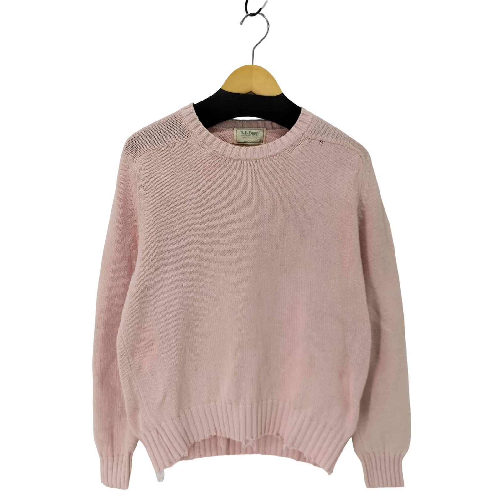 エルエルビーン L.L.Bean 80S USA製 リブ編み クルーネック コットン