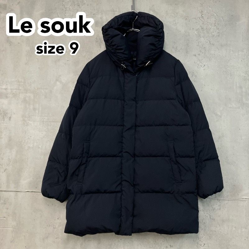 ダウンジャケット ルスーク ブランド 美品 LE SOUK 38 ブラウンダウン 
