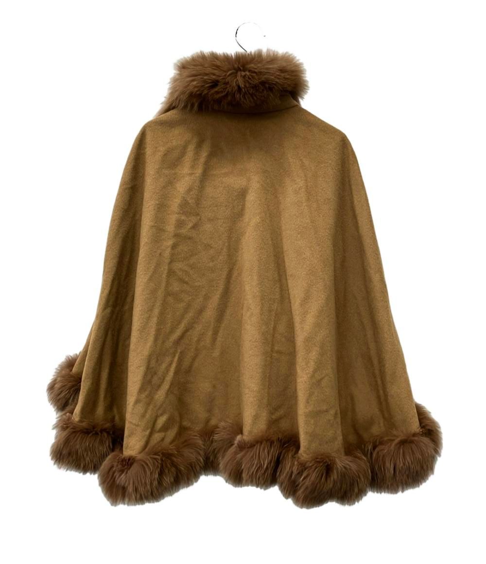 サガ ファー コート ポンチョ カシミヤ100% ブルーフォックス ラビット