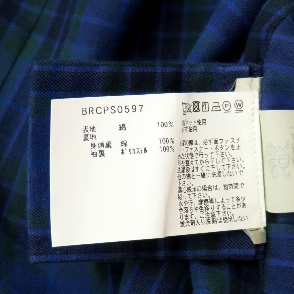 中古】バラクータ BARACUTA コットン ステンカラーコート ネイビー