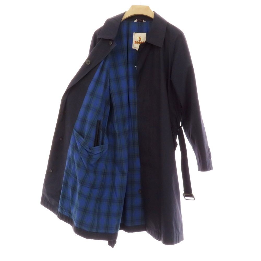 中古】バラクータ BARACUTA コットン ステンカラーコート ネイビー