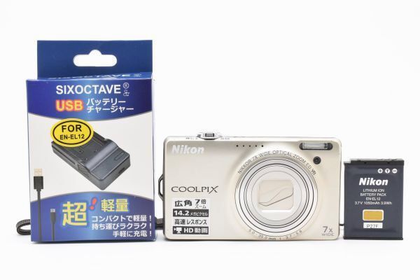 極美品｜Nikon COOLPIX S6000 シャンパンシルバー クールピクス