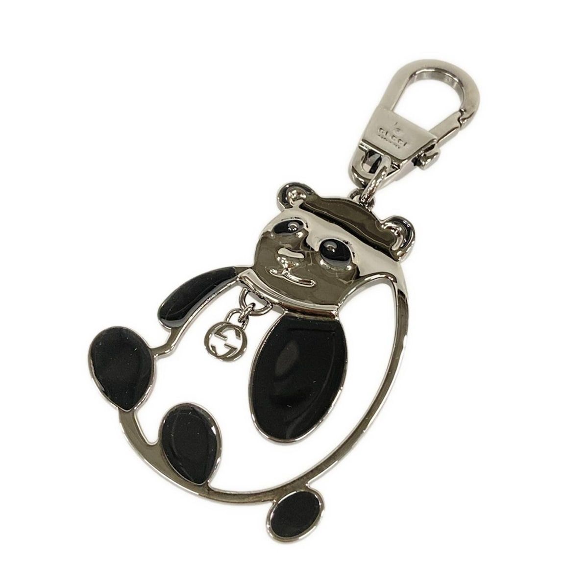 【美品】GUCCI 　グッチ　パンダデザイン　バックチャーム　キーホルダー GUCCI(グッチ) キーホルダー(チャーム)美品 インターロッキングG