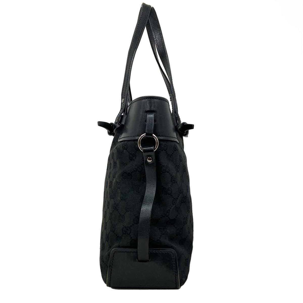 GUCCIハンドバッグ GUCCI(グッチ) トートバッグ - 107757 黒 GG柄 レザー - メルカリ