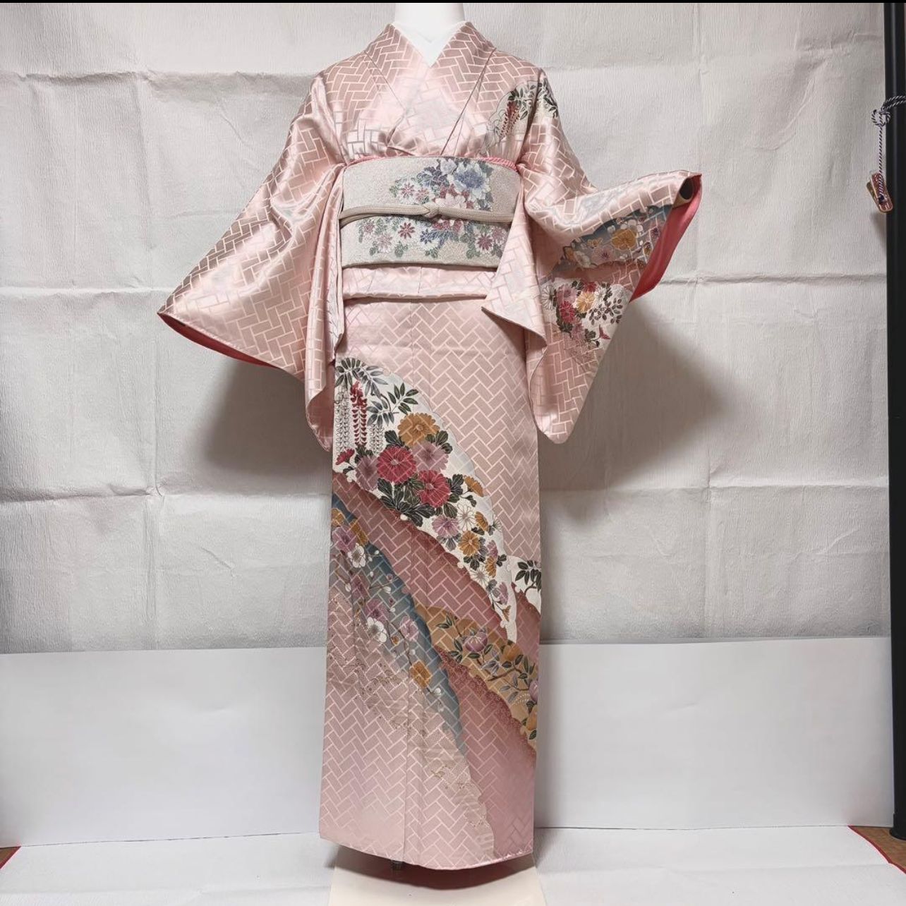 未使用近い 美品 袷 正絹 友禅 訪問着 フルセット 身丈162 裄丈68.5