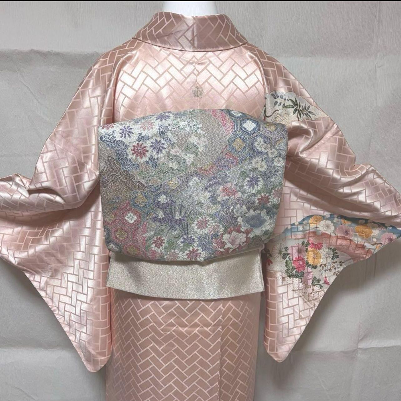 未使用近い 美品 袷 正絹 友禅 訪問着 フルセット 身丈162 裄丈68.5