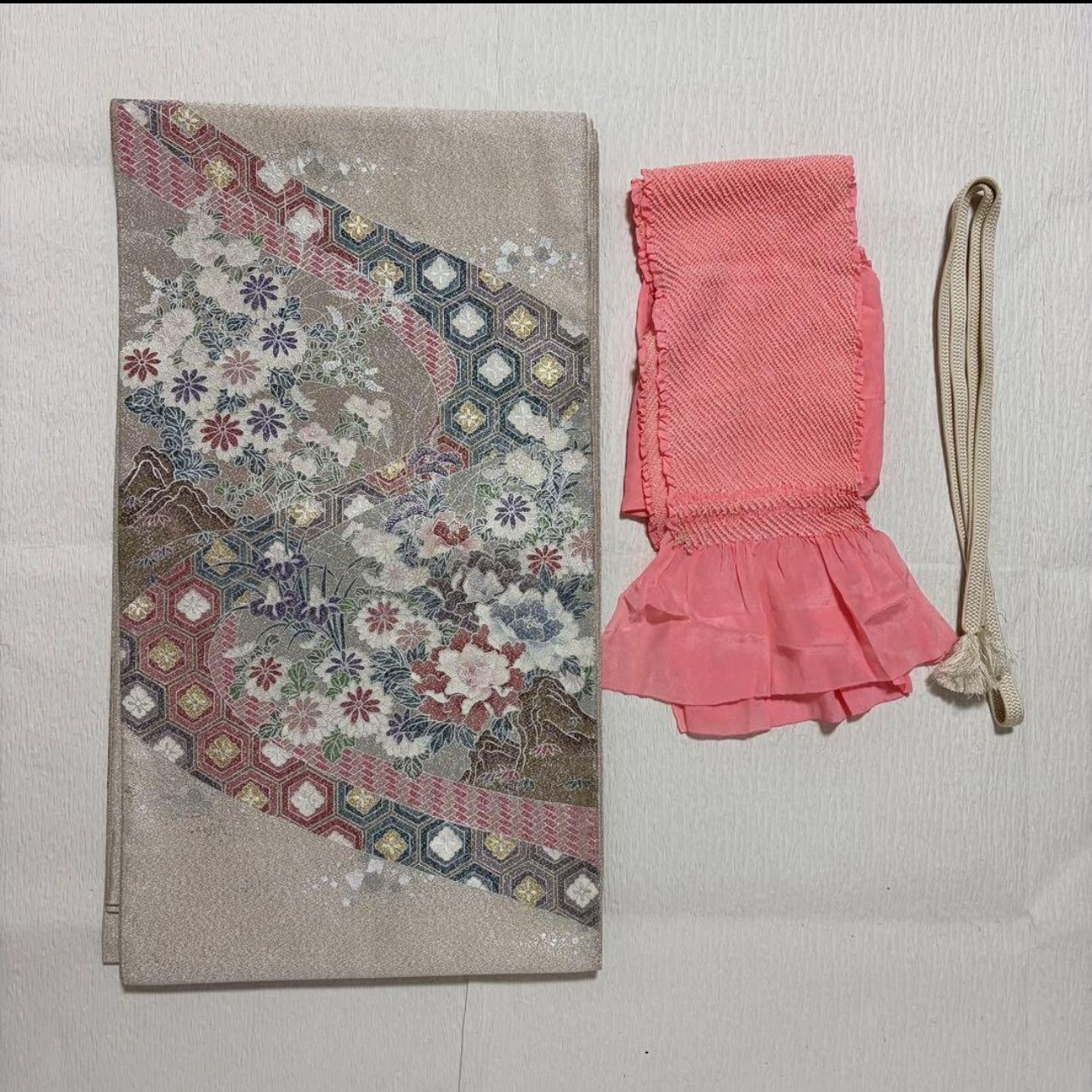 未使用近い 美品 袷 正絹 友禅 訪問着 フルセット 身丈162 裄丈68.5