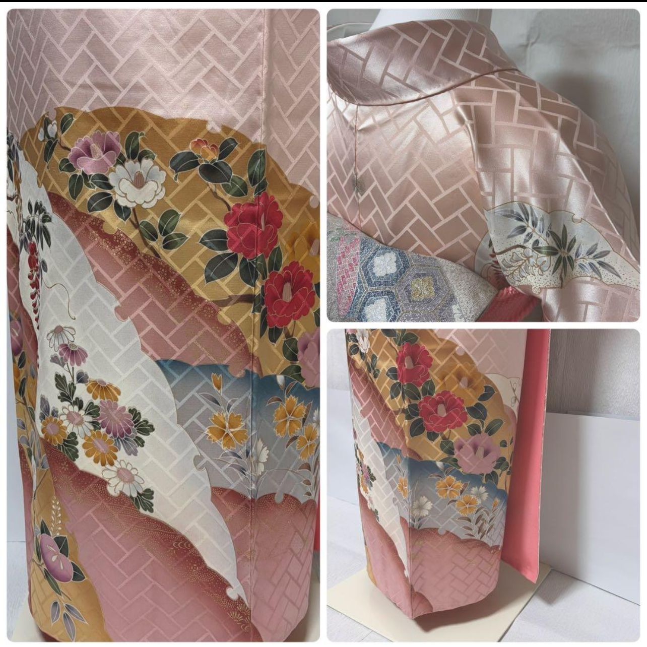 未使用近い 美品 袷 正絹 友禅 訪問着 フルセット 身丈162 裄丈68.5