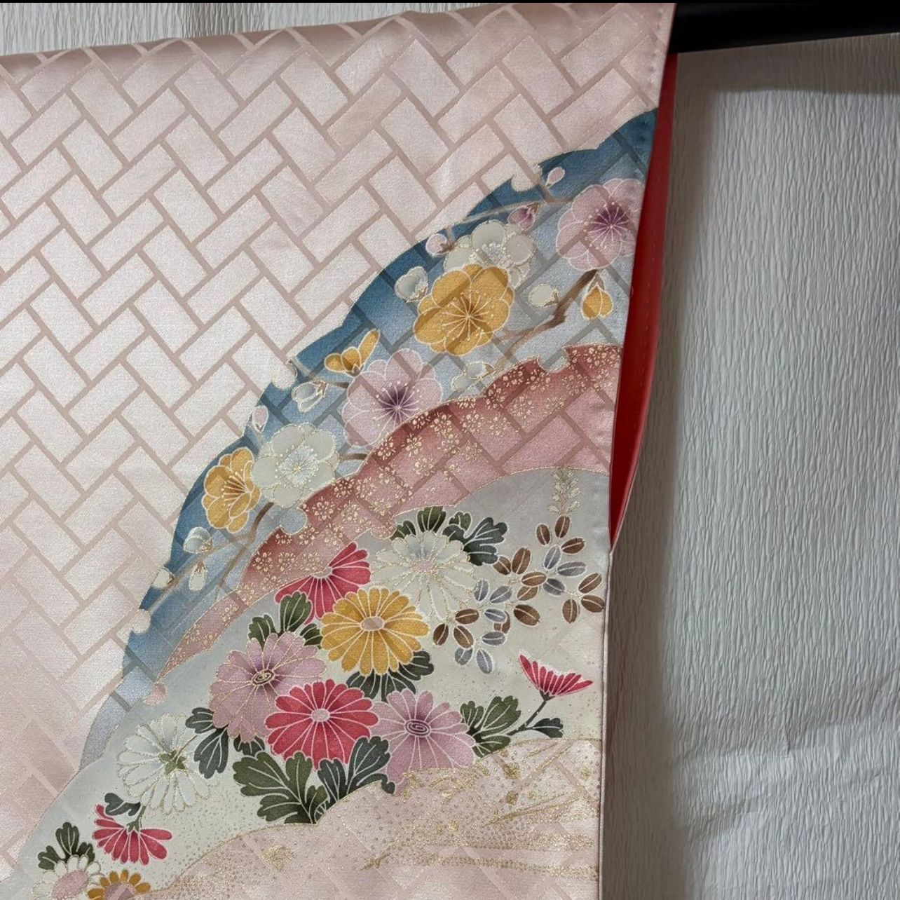 未使用近い 美品 袷 正絹 友禅 訪問着 フルセット 身丈162 裄丈68.5