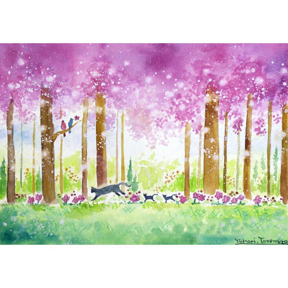 原画）春歌う森【A5サイズ／水彩画／#2991】 - メルカリ