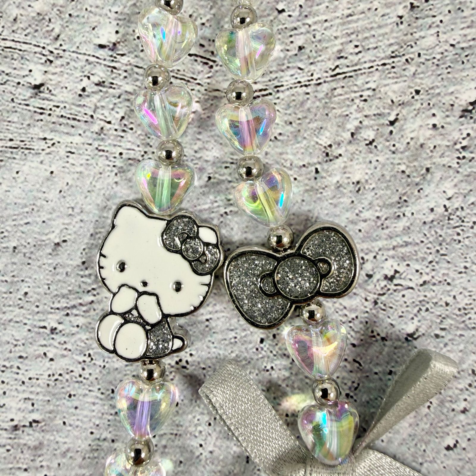 レア‼️キラキラピカピカKitty ジュエリーストラップ シルバー キティ