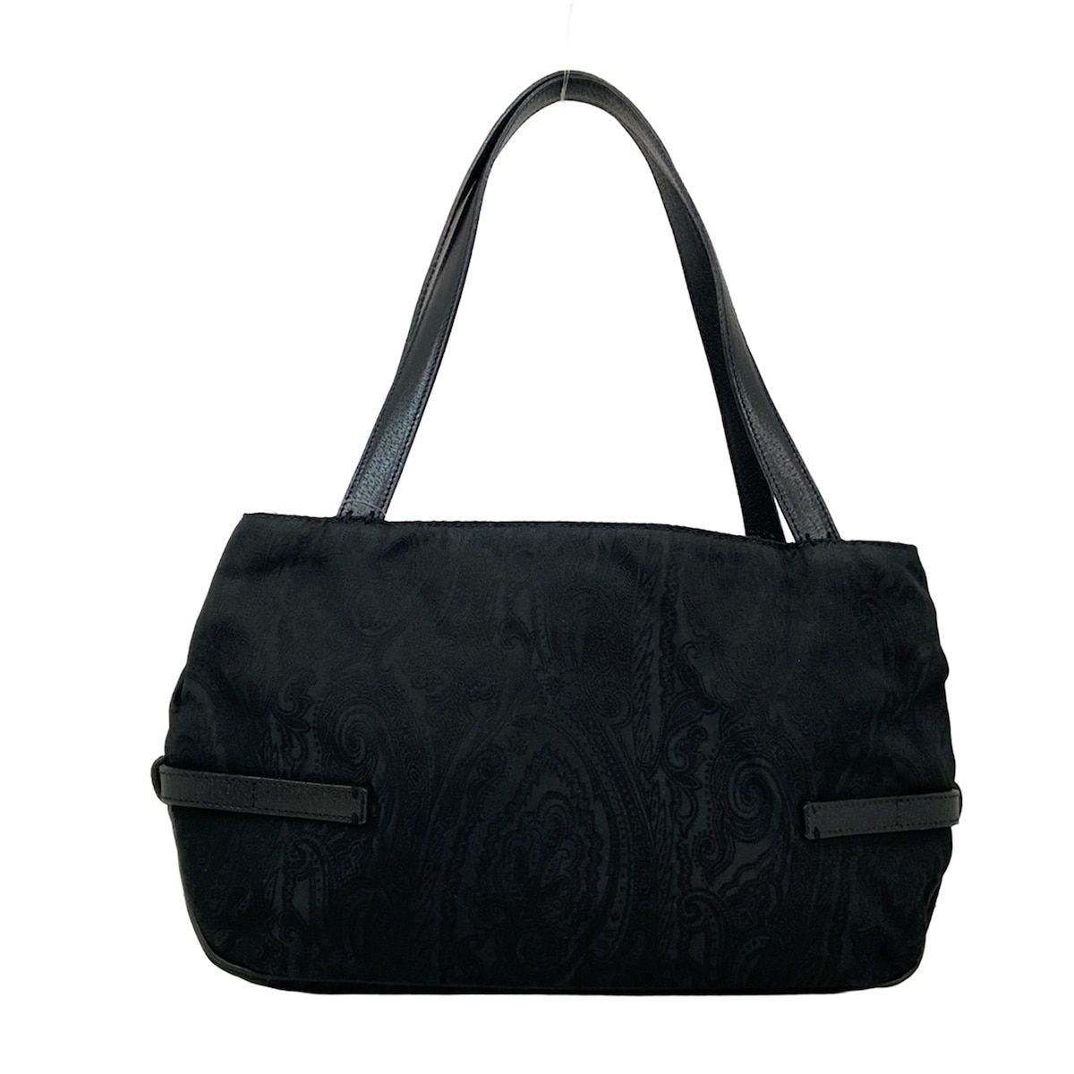 ETRO(エトロ) トートバッグ - 黒 ペイズリー柄 レザー - メルカリ