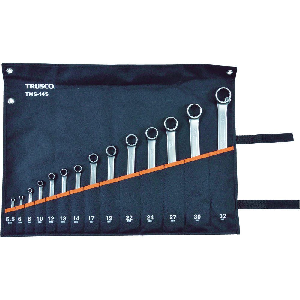トラスコ中山 TRUSCO スタンダード コンビネーションスパナ グレー 14本組セットTMS 14 S