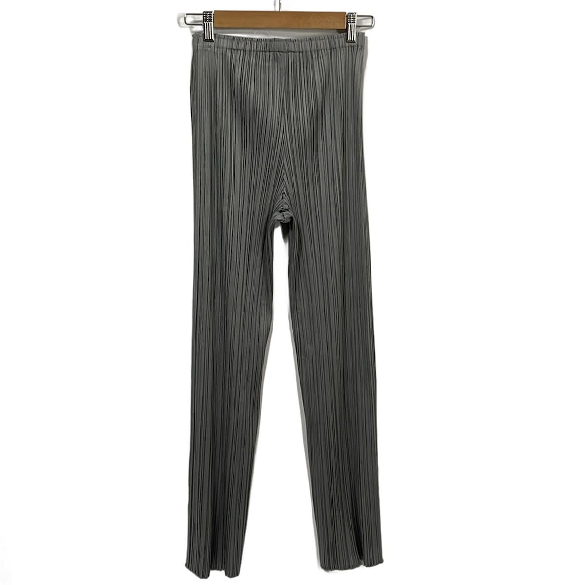 PLANTS PLEASE プリーツパンツ グレー ルーズフィット