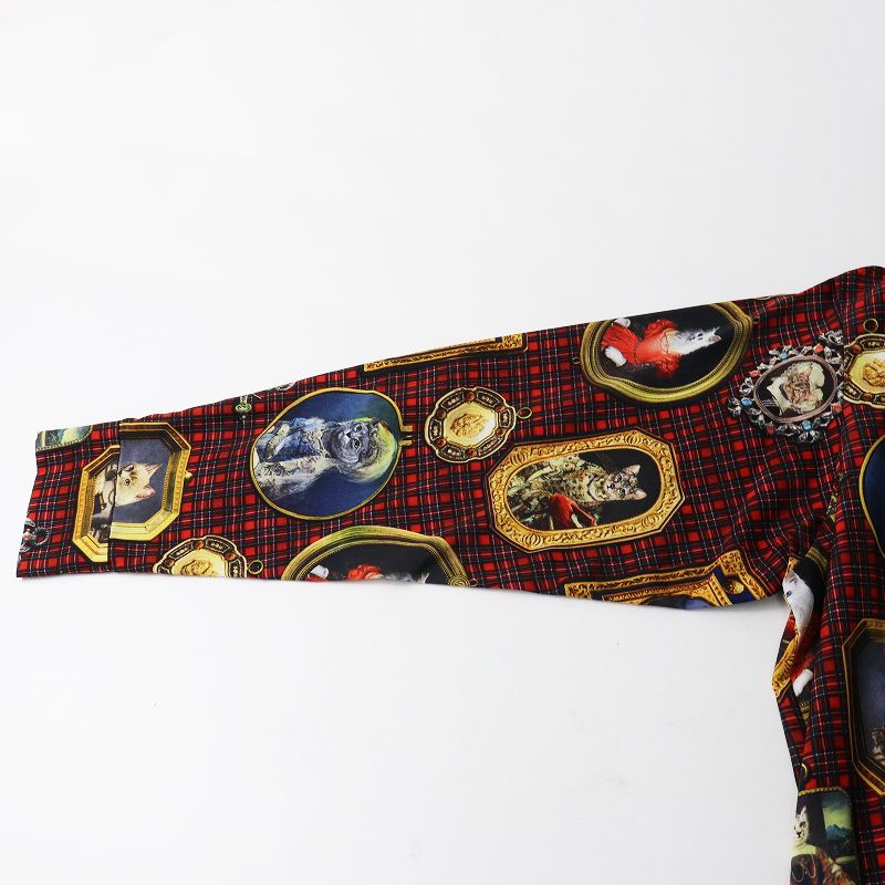 美品 2024SS ロイスクレヨン アンドエルシー Lois CRAYON &amp;ellecy 猫刺繍Tシャツ M/レッド 半袖 ハイネック カットソー【2400014463323】 極美品 2024SS ロイスクレヨン アンドエルシー Lois CRAYON &ellecy 猫