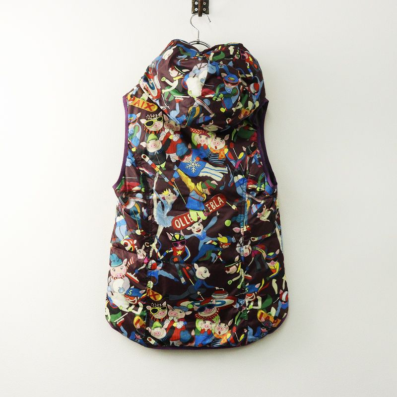 アルベロベロ ブタさん 花柄 リバーシブル ダウンベスト アルベロベロ