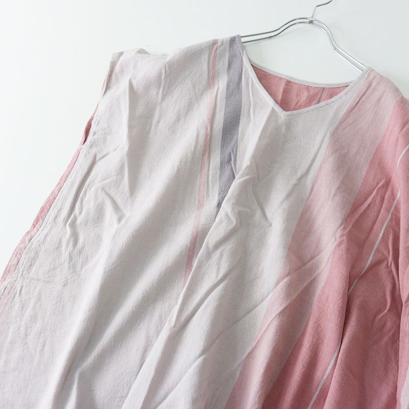 美品 玉木新雌 タマキニイメ tamaki niime fuwa-T SHORT フワTショート＼ダークブラウン コットン ブラウス Vネック【2400014714920】 美品 玉木新雌 タマキニイメ tamaki niime fuwa-T SHORT フワTショート