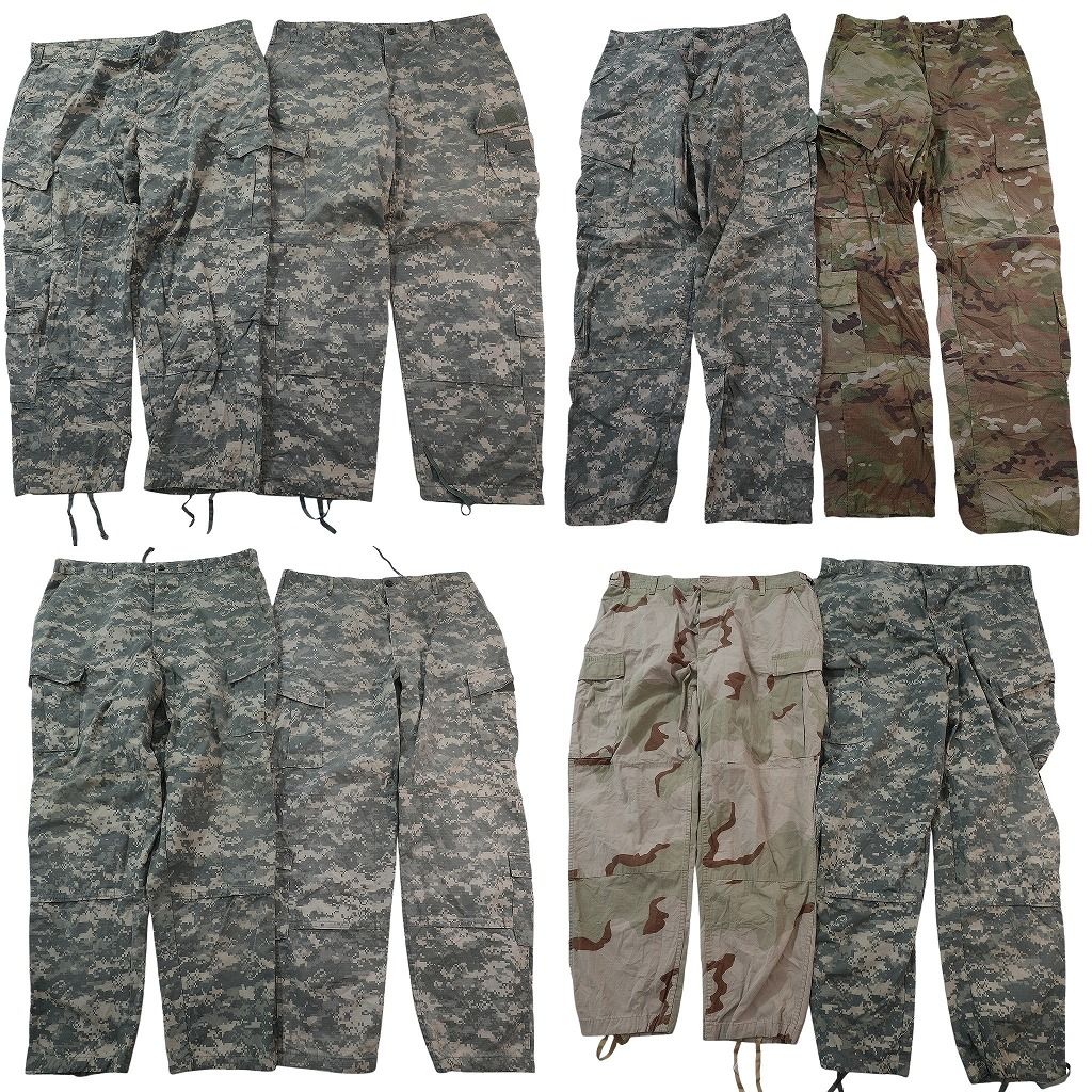 古着卸 まとめ売り 米軍実物 フィールドパンツ ミリタリー 8枚セット (メンズ L /XL /2XL ) デジカモ マルチカム ARMY  古着 ND4101