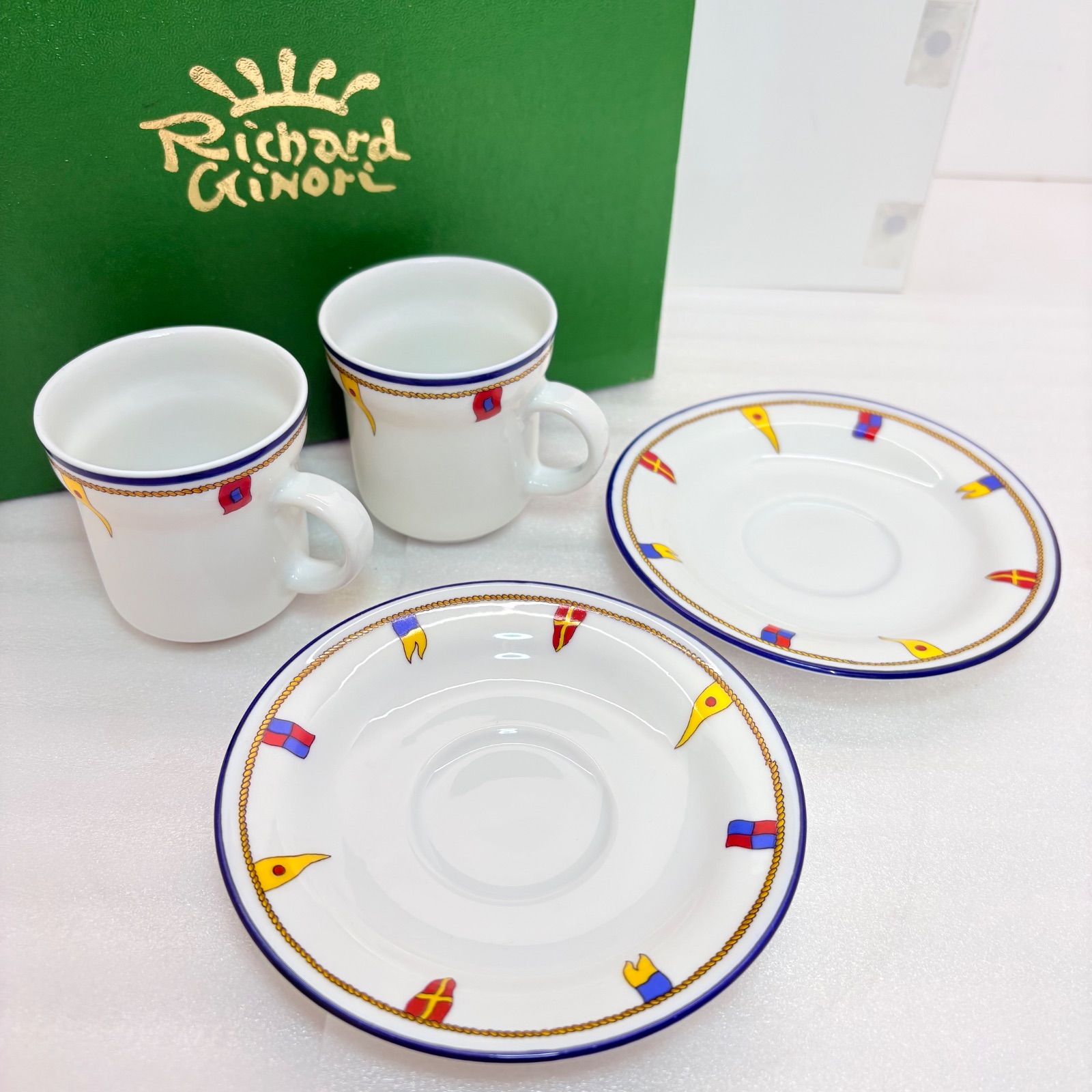 【美品】リチャードジノリ★クリッパー★デミタスC/S ペア 未使用品】リチャード・ジノリ クリッパー デミタスカップ&ソーサー2客