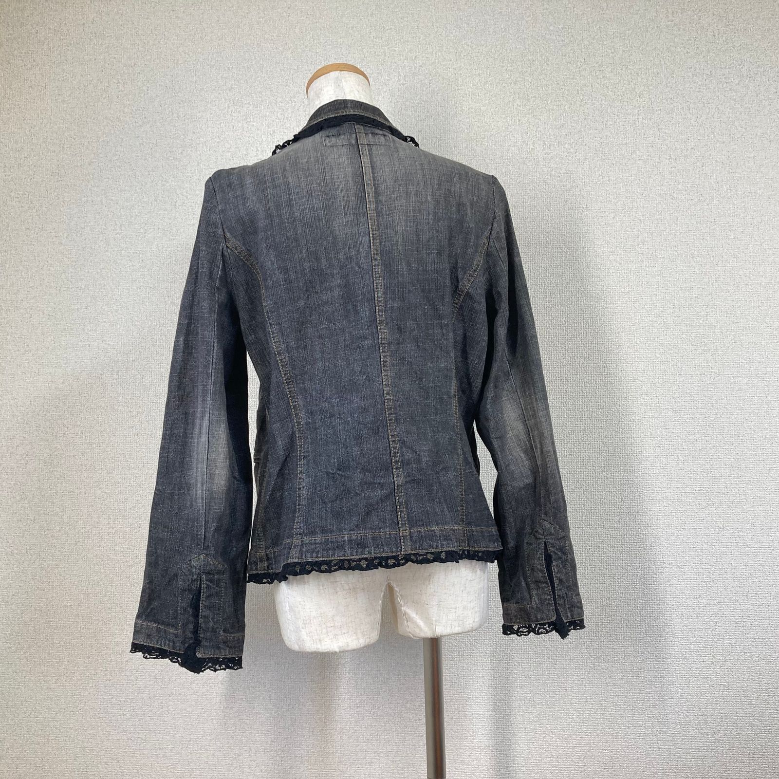 セシカ】デニムジャケット Gジャン 黒 40 L C'est ChiC'a ビジュー