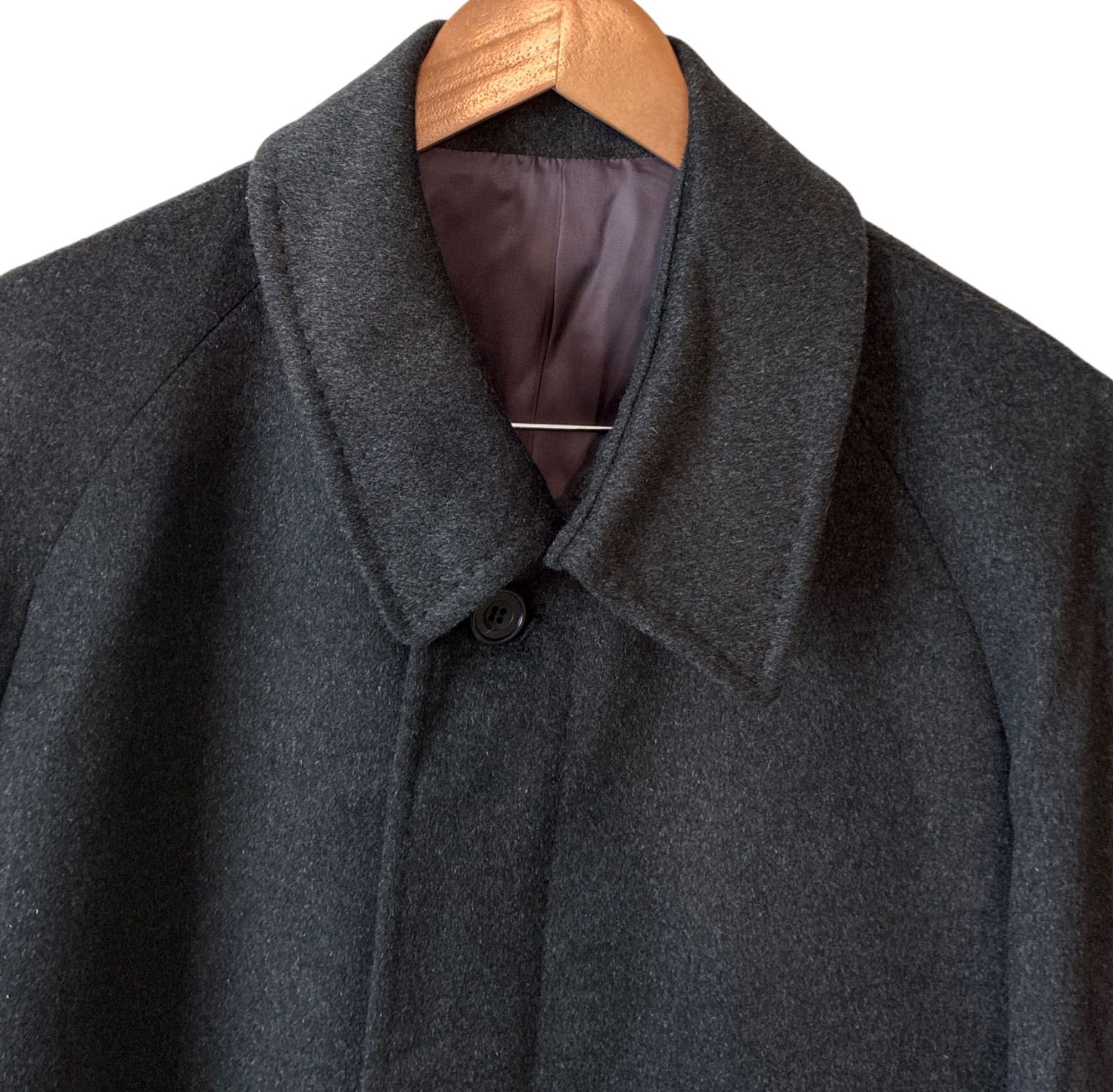 Oppulent カシミヤ100% ステンカラーコート Mサイズ Z1725 Oppulent ステンカラーコート カシミア100% メンズ ブラック 黒