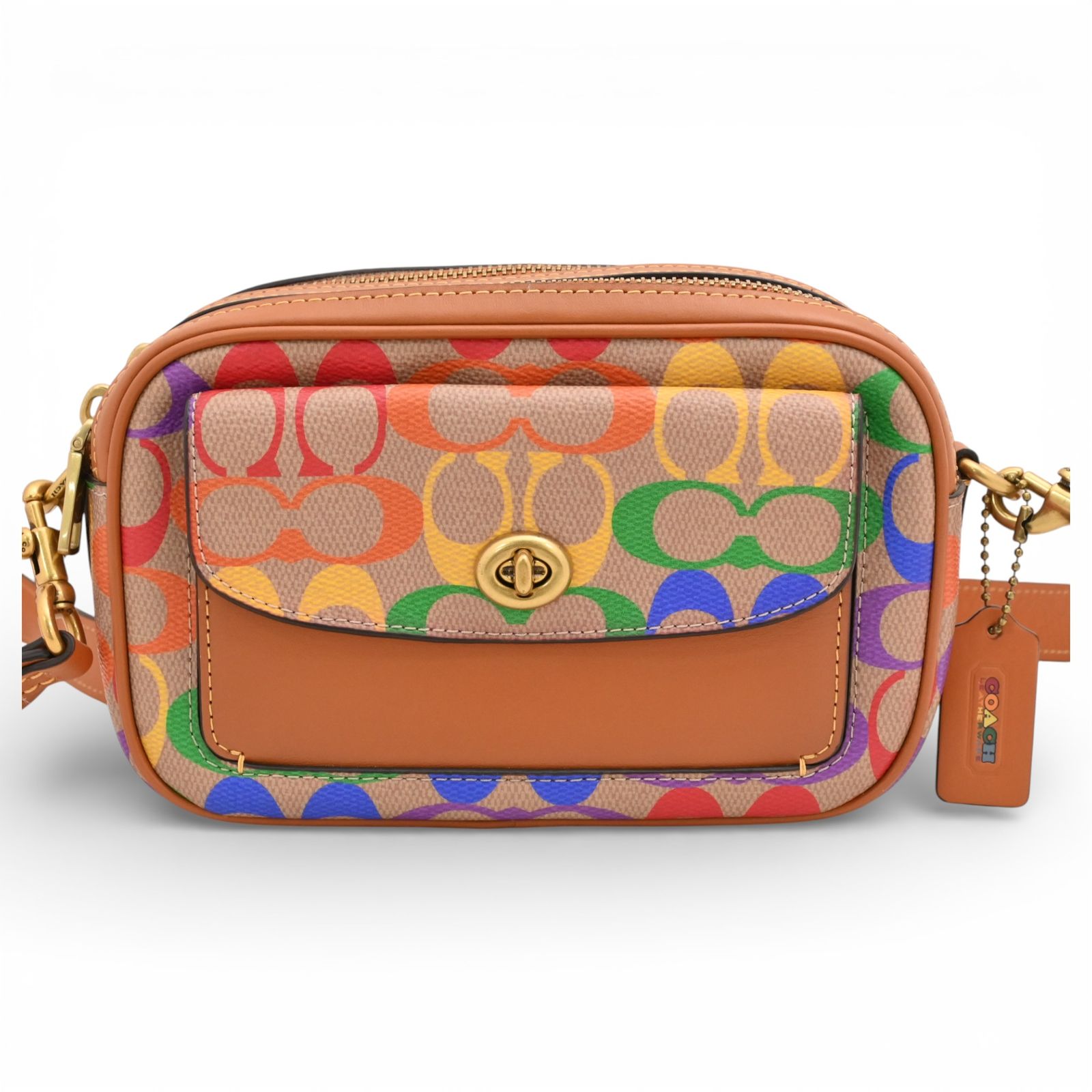 コーチ ウィロウ ロゴ ショルダーバッグ レインボー Bランク co1010cc  