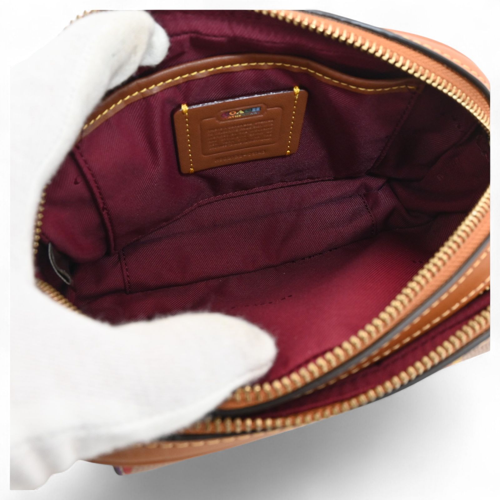 コーチ ウィロウ ロゴ ショルダーバッグ レインボー Bランク co1010cc  