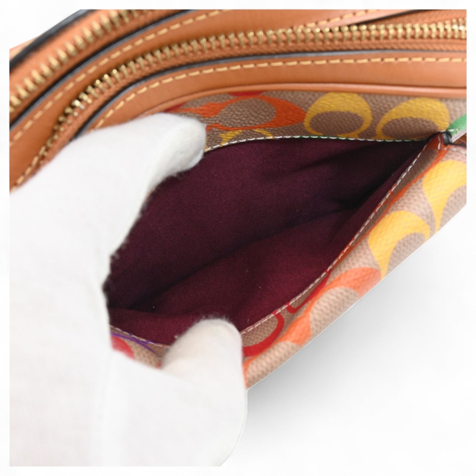 コーチ ウィロウ ロゴ ショルダーバッグ レインボー Bランク co1010cc  