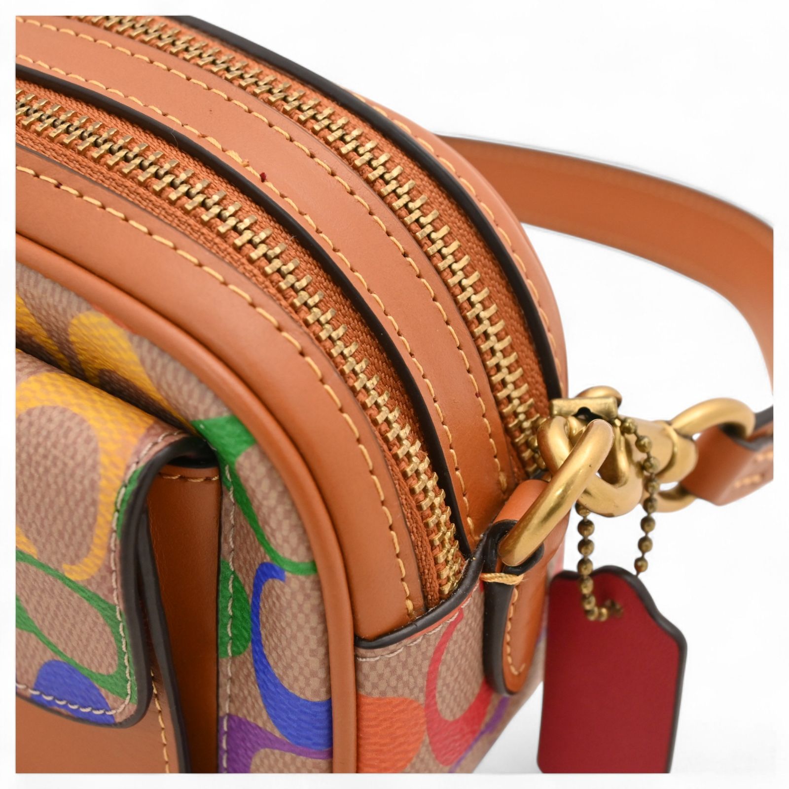 コーチ ウィロウ ロゴ ショルダーバッグ レインボー Bランク co1010cc  