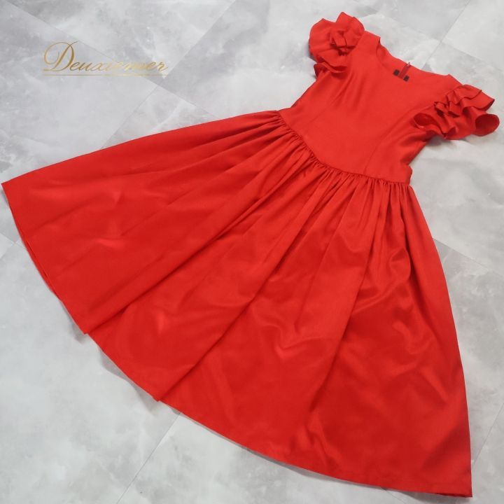 フラダンス 衣装 ワンピース ドレス ブルーヘブンカンパニー レッド系