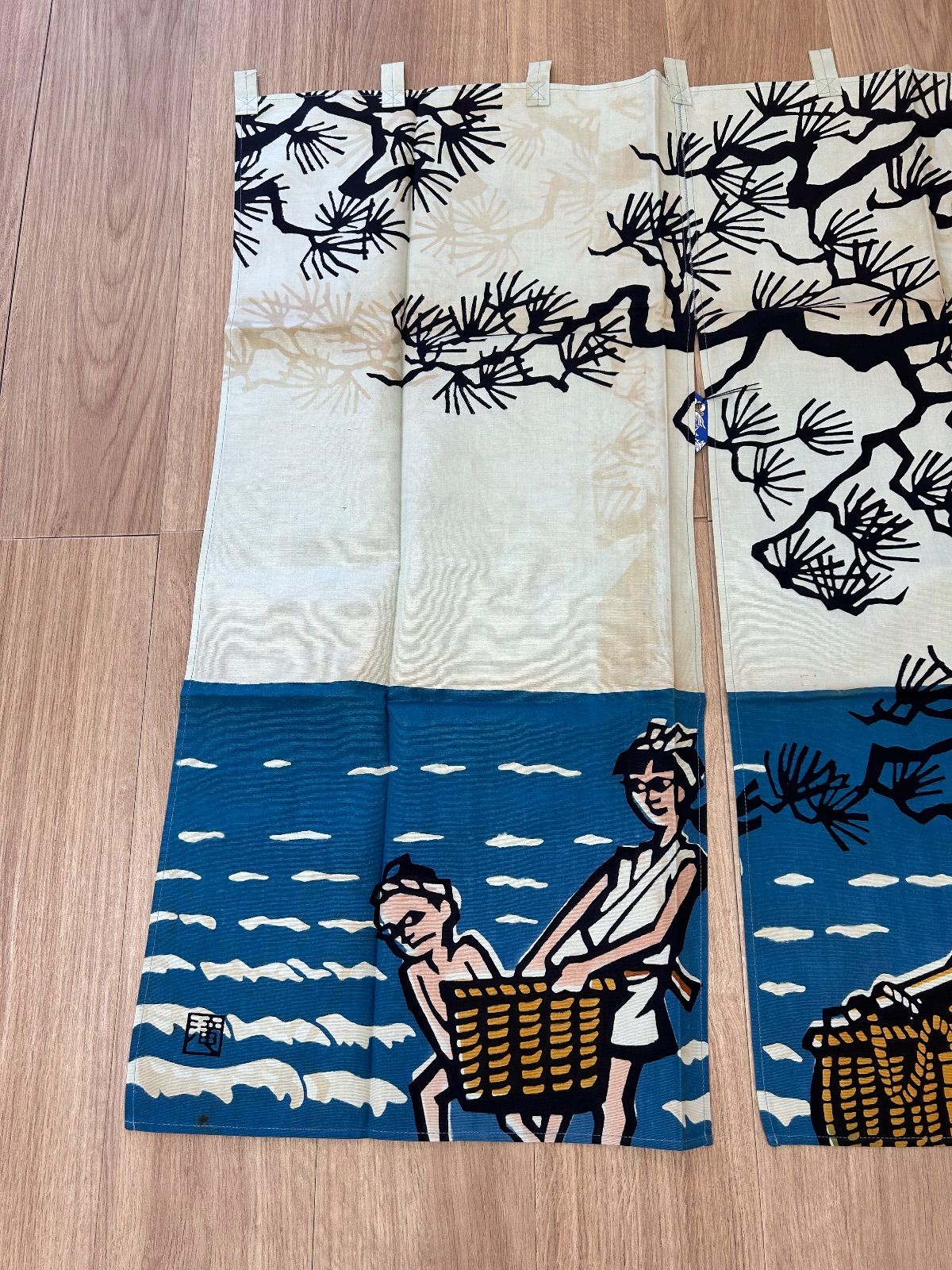 逸品 希少! 貴重！ 榀布 大きな 間仕切り 科布 原子布 暖簾 自然布