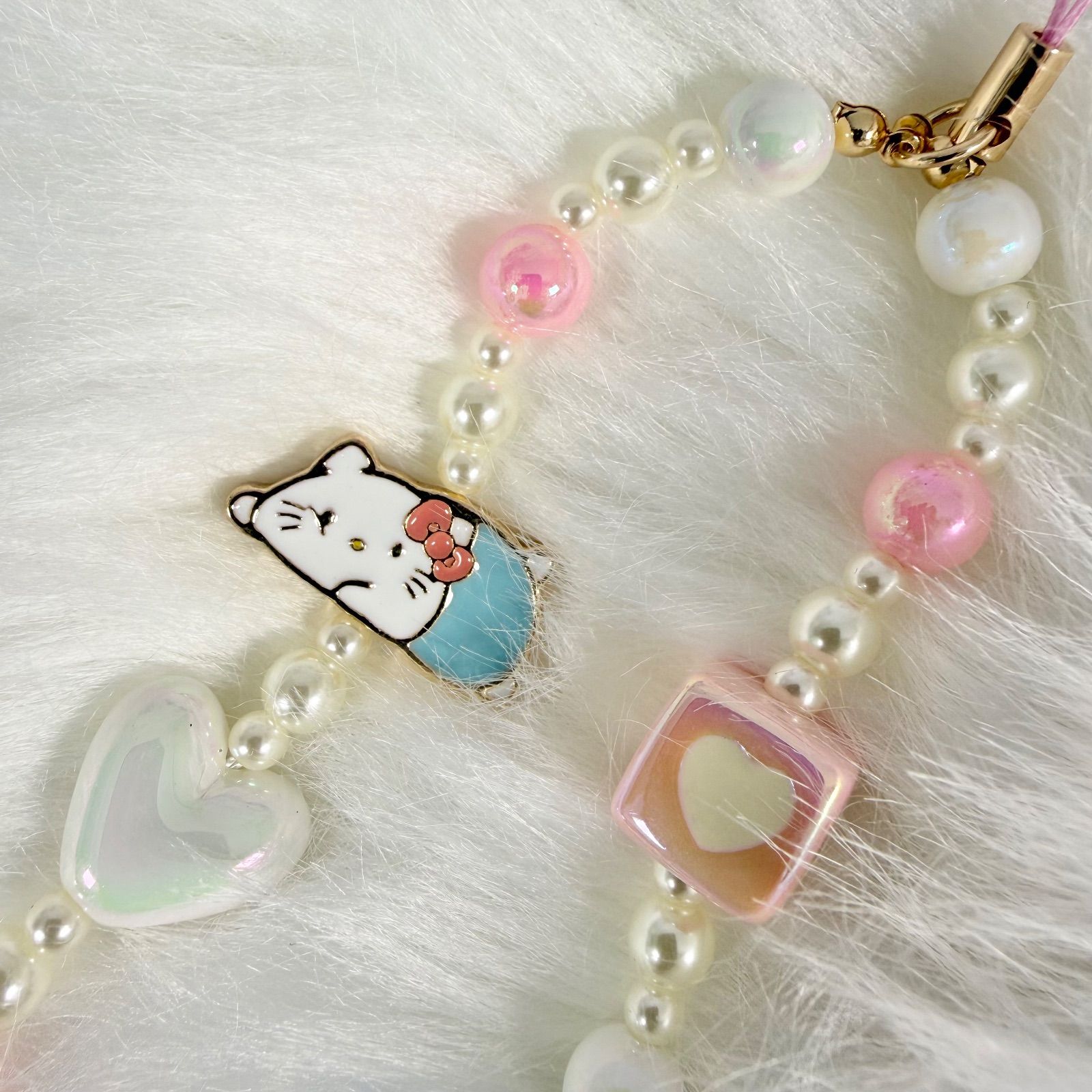 キティパールラインストーンビーズ ストラップ ハローキティ』ビーズ