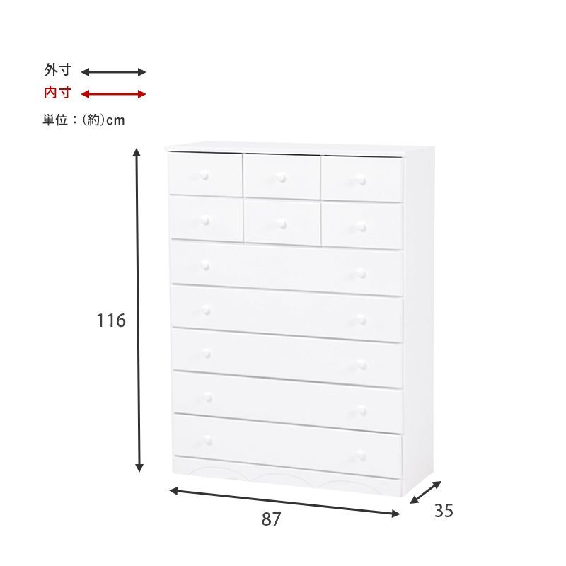 送料無料！ E 【新品・未使用】 【新品・未使用】 白家具 洋タンス 