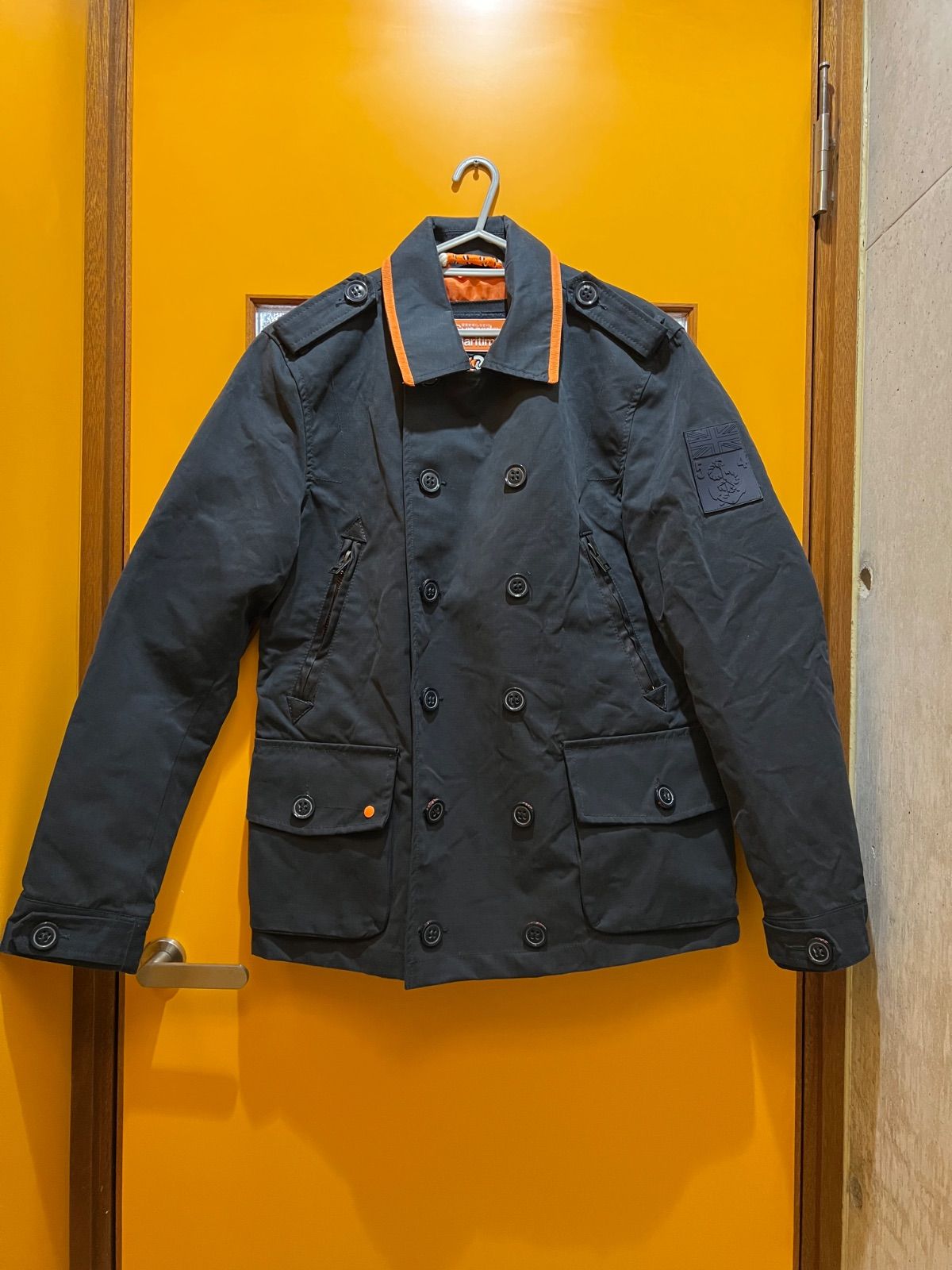 【美品】 SUPERDRY極度乾燥しなさい★ピーコート Ｌサイズ ネイビー H3-41】◇ Superdry 極度乾燥（しなさい） Lサイズ ピーコート 紺色