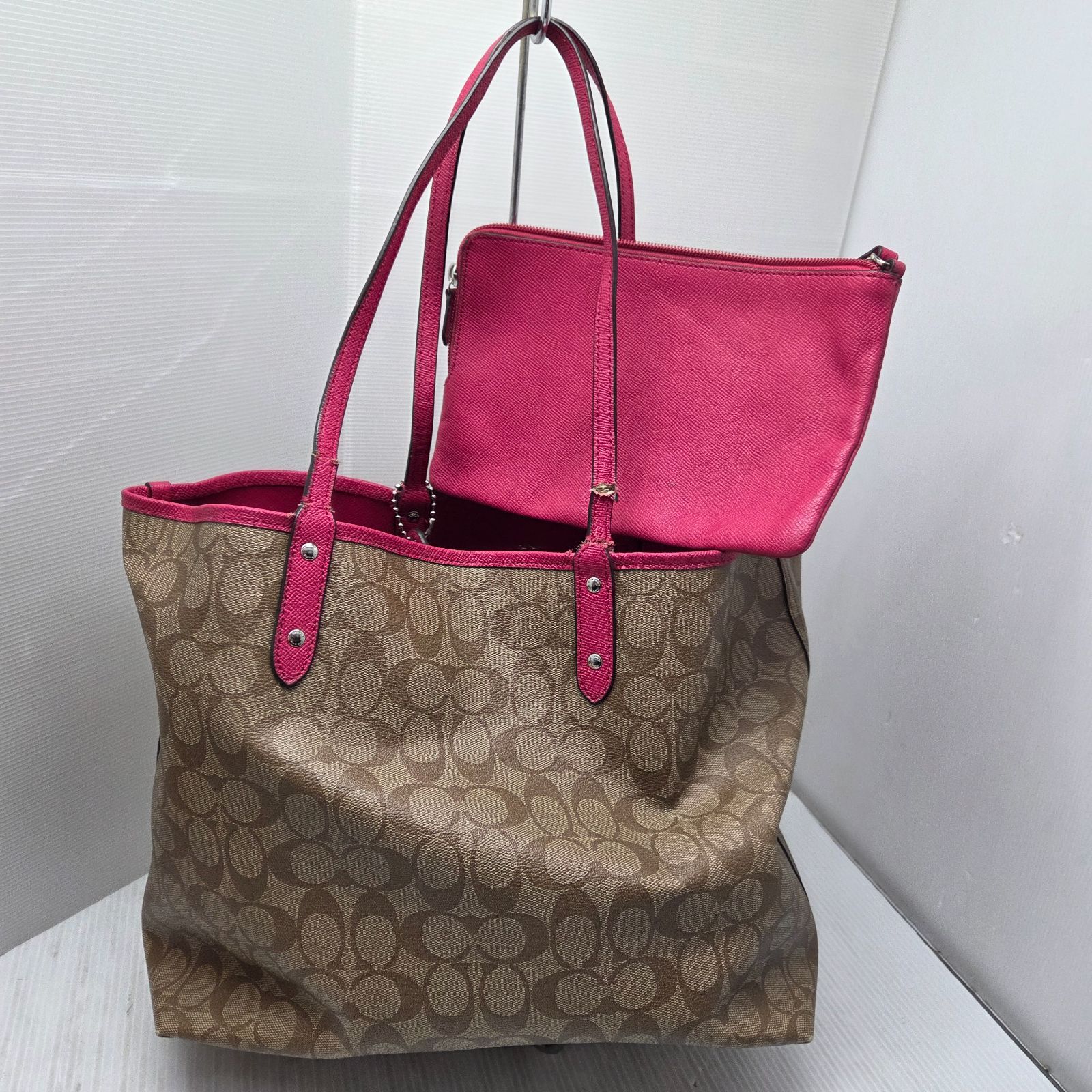 1 S01363 COACH コーチ トートバッグ ハンドバッグ ポーチ付きトート 