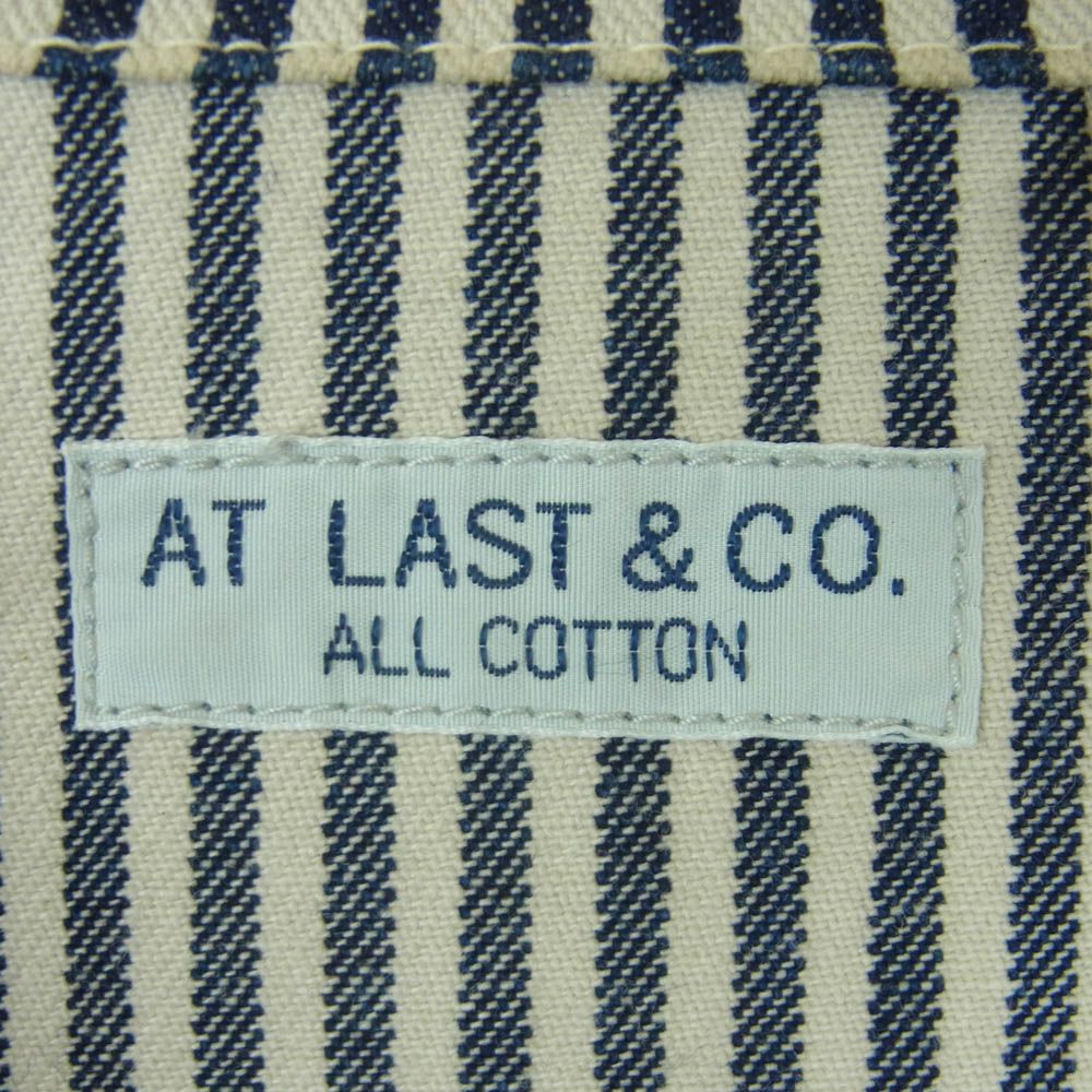 AT LAST アットラスト ヒッコリー ストライプ ショールカラー