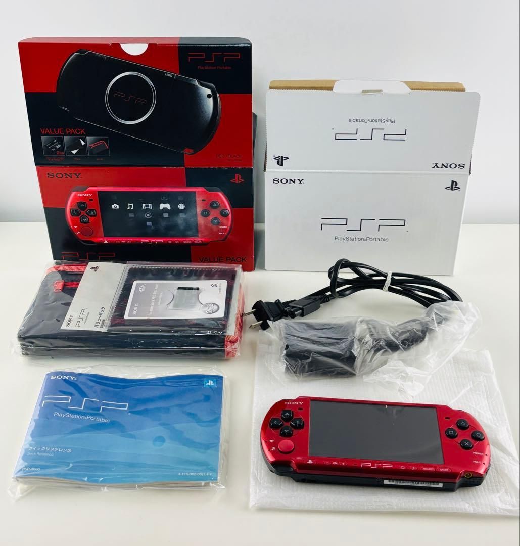 極美品 PSP3000 バリューパック レッド ブラック 赤 黒 ポータブル