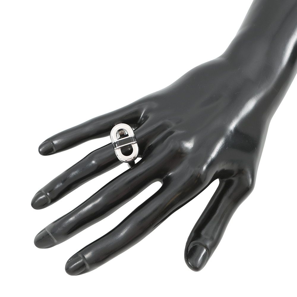 エルメス リング マイヨン ブラック/シルバー金具 サイズT60 HERMES