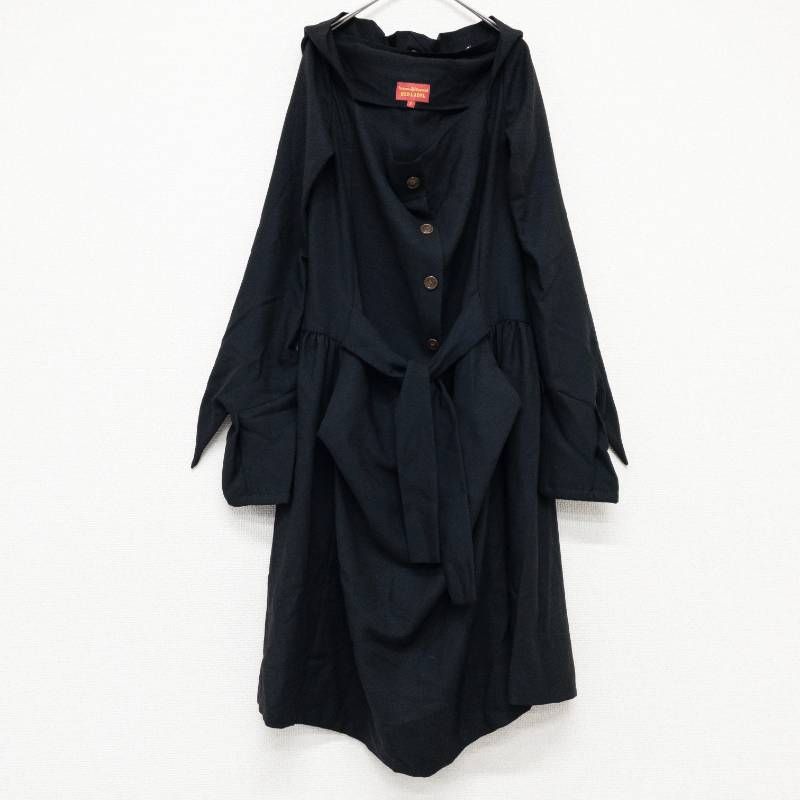 ヴィヴィアン　ワンピース　ウール　切り替え ロング　変形　オーヴ刺繍　黒 Vivienne Westwood ヴィヴィアンウエストウッド レッドレーベル