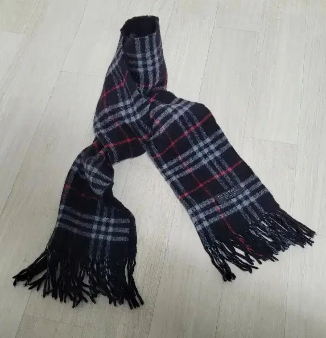 バーバリー Burberry マフラー ロゴ ウール カシミア混 BURBERRYバーバリー 90's ネイビー ウールxカシミア混 チェック