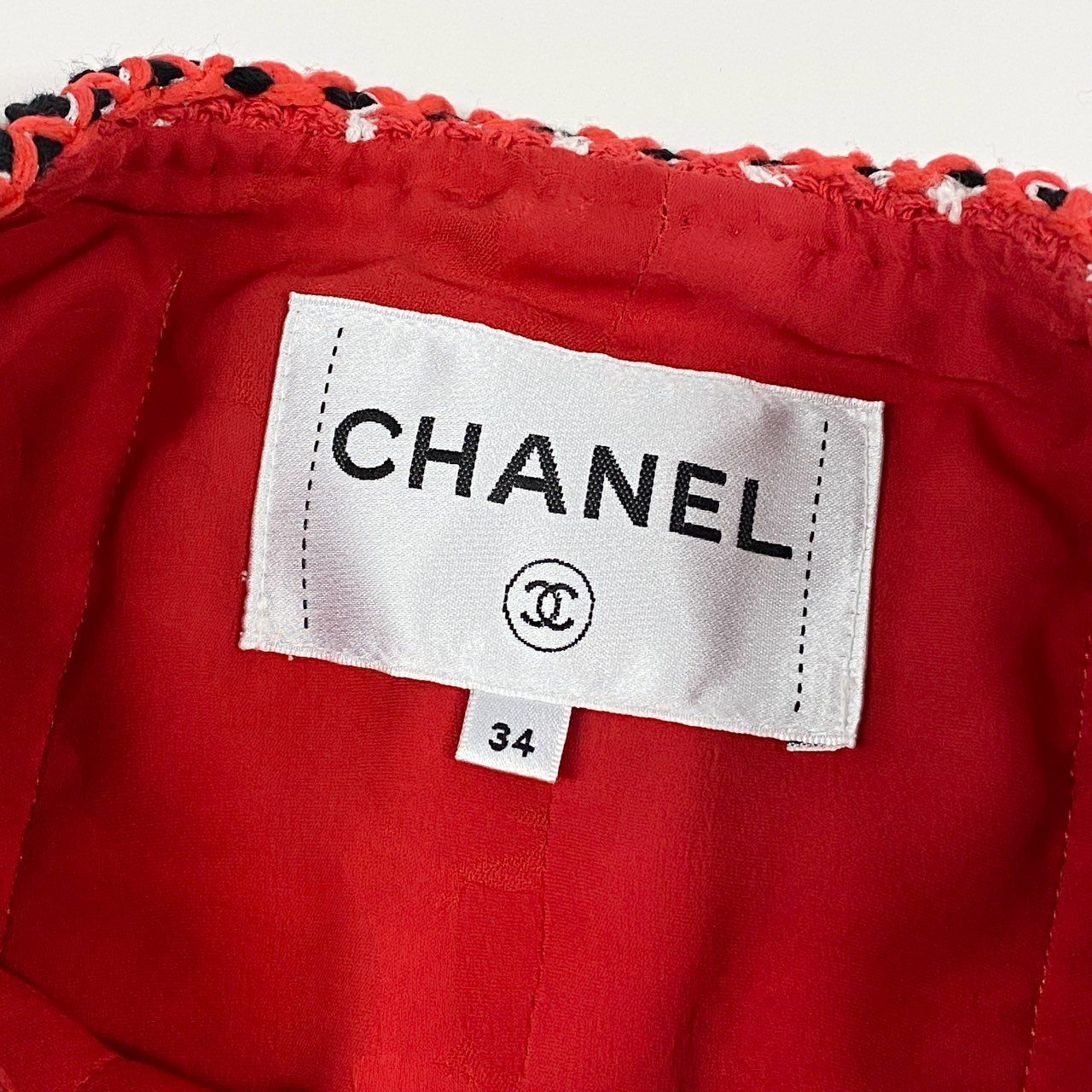 Ca15 【極美品】CHANEL シャネル P74022 2022 Cruise クルーズライン ツイードジャンプスーツ オールインワン サイズ34 レッド レディースta1 44a15 【極美品】CHANEL シャネル P74022 2022 Cruise クルーズライン