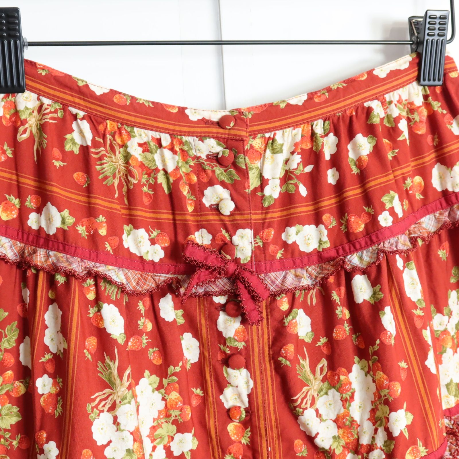 美品】ピンクハウス☆パッチワーク♪イチゴ&オリチェpt♪ギャザー  