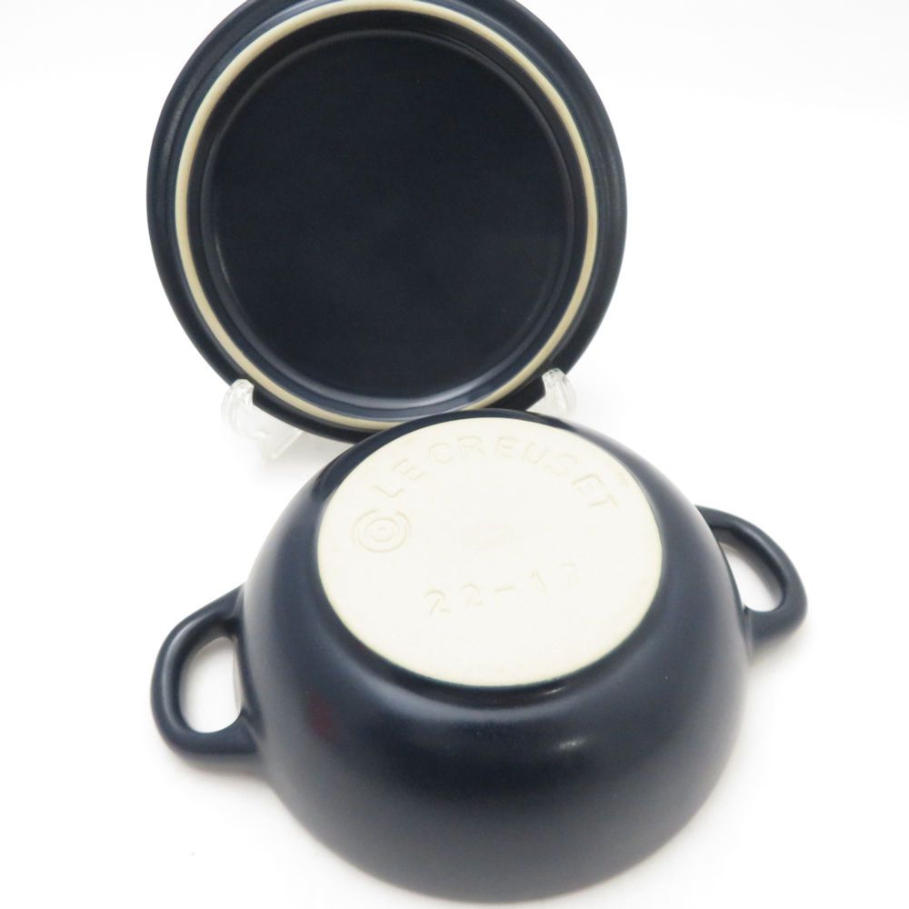 新品未使用　ルクルーゼ☆スターレリーフ ミニマルミット　ネイビー&コットン ル・クルーゼ LE CREUSET *スターレリーフミニマルミット*紺ネイビー