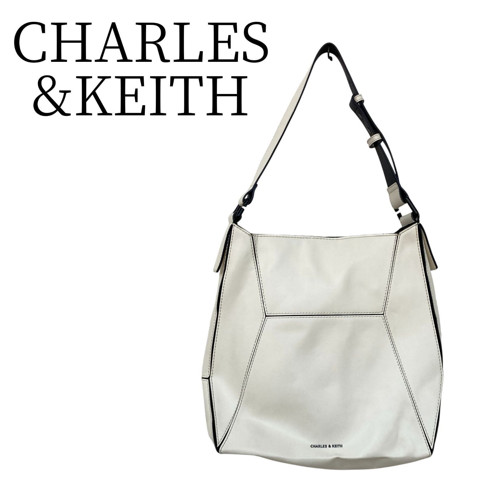 訳あり CHARLES&KEITH チャールズアンドキース アイボリー ショルダー 